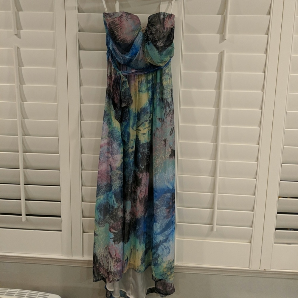 Strapless Print Dress
